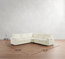 Dream Wide Arm Power Reclining L-Shaped Wedge Sectional - Storage Available (122&quot;-134&quot;)