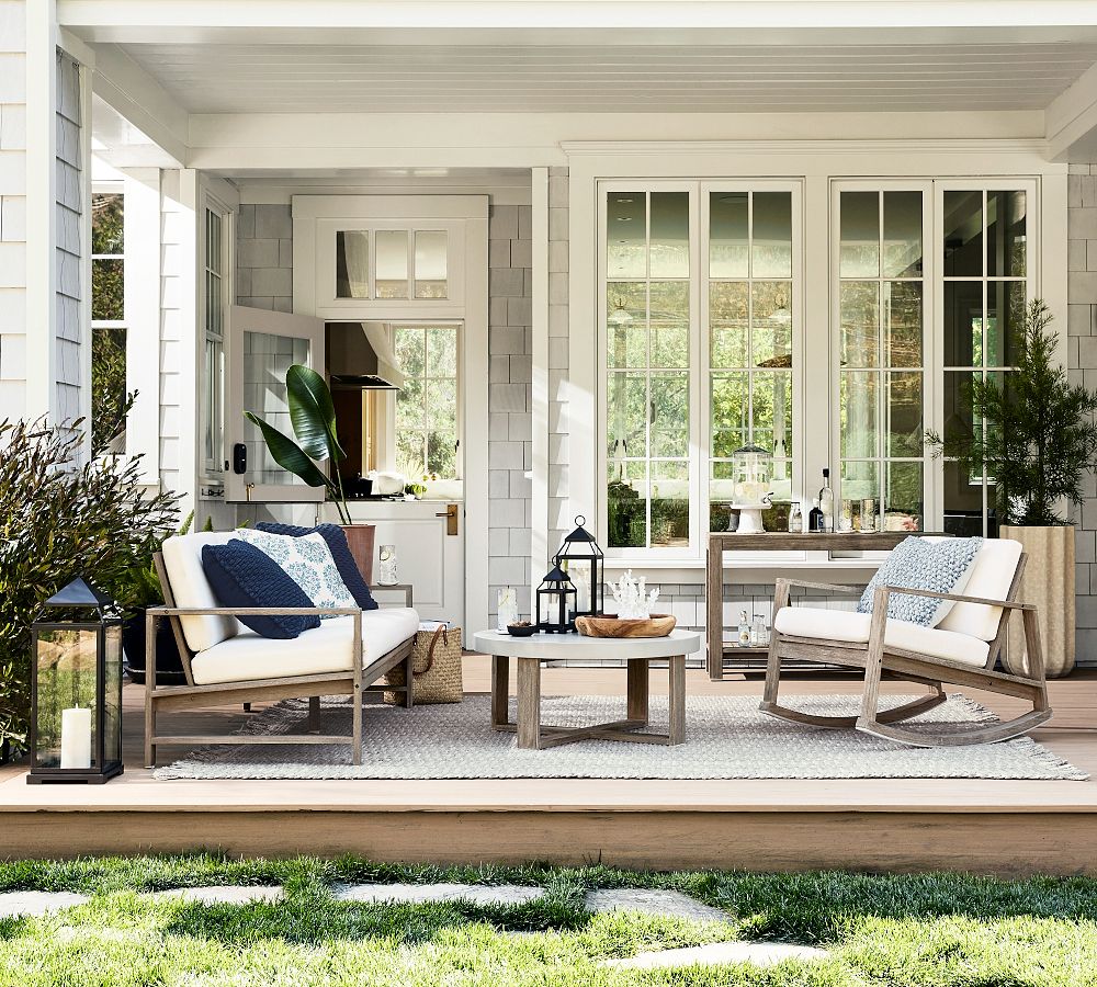 Indio Eucalyptus Outdoor Console Table 51" | Pottery Barn