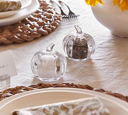 Glass Pumpkin Salt &amp; Pepper Shakers