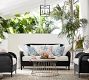 Palmetto All-Weather Wicker 74.5&quot; Sofa, Black