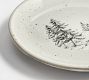 Rustic Forest Skier Stoneware Appetizer Plates - Mixed Set of 4