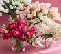 Faux Composed Tulip Arrangement in Glass Vase