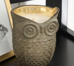 Rustic Glass Owl Candle - Amber Incense