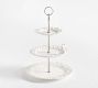 Floral Bunny Stoneware Tiered Stand