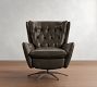 Wells Tufted Leather Power Swivel Recliner