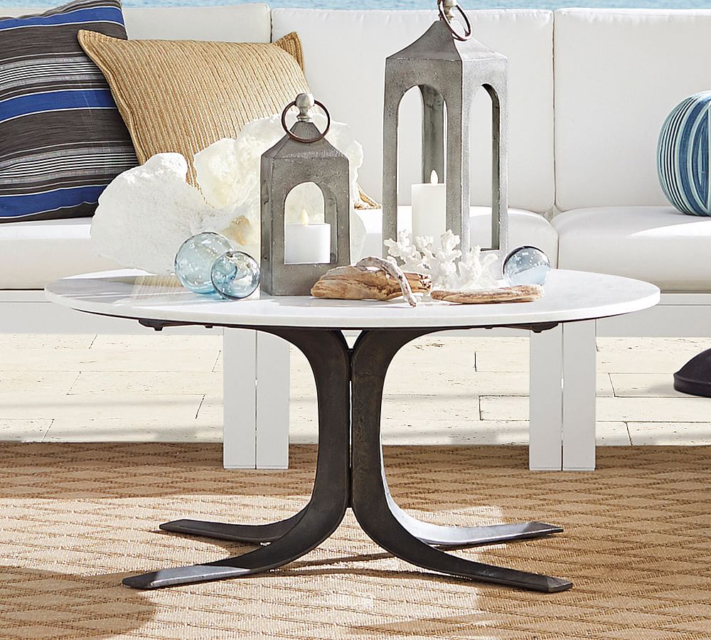Jayne Marble Top Outdoor Coffee Table