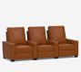 Turner Square Arm Leather Media Chair - Row of 3