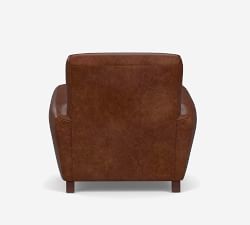 Manhattan Square Arm Leather Chair with Ottoman