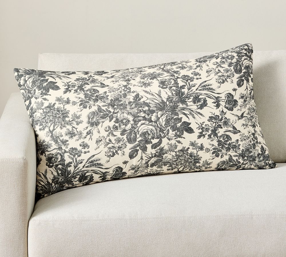Sorrel Floral Toile Lumbar Pillow