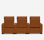 Turner Square Arm Leather Media Chair - Row of 3