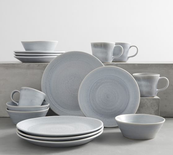 Larkin Reactive Glaze Stoneware 16-Piece Dinnerware Set