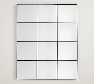 Paned Mirror Black 44"x55" Rectangle