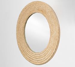Anastasia Round Seagrass Mirror - 36&quot;