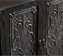 Hoell Carved Wood Storage Cabinet