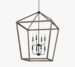 Buford Wood &amp; Iron Chandelier (12&quot;-26&quot;)