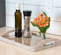 Tava Handwoven Rattan Rectangular Serving Tray