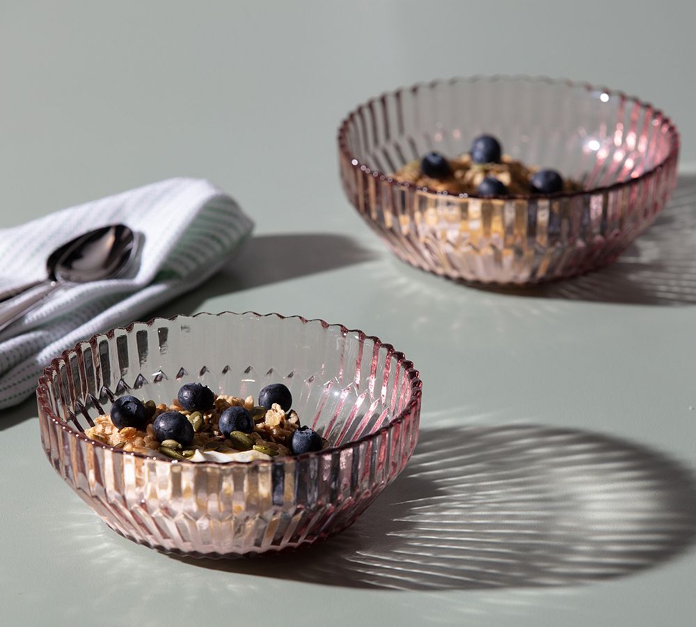 Fluted Glass Coupe Bowl - Set of 4