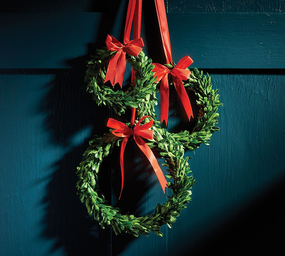 Preserved Boxwood Holiday Wreaths - Set of 3