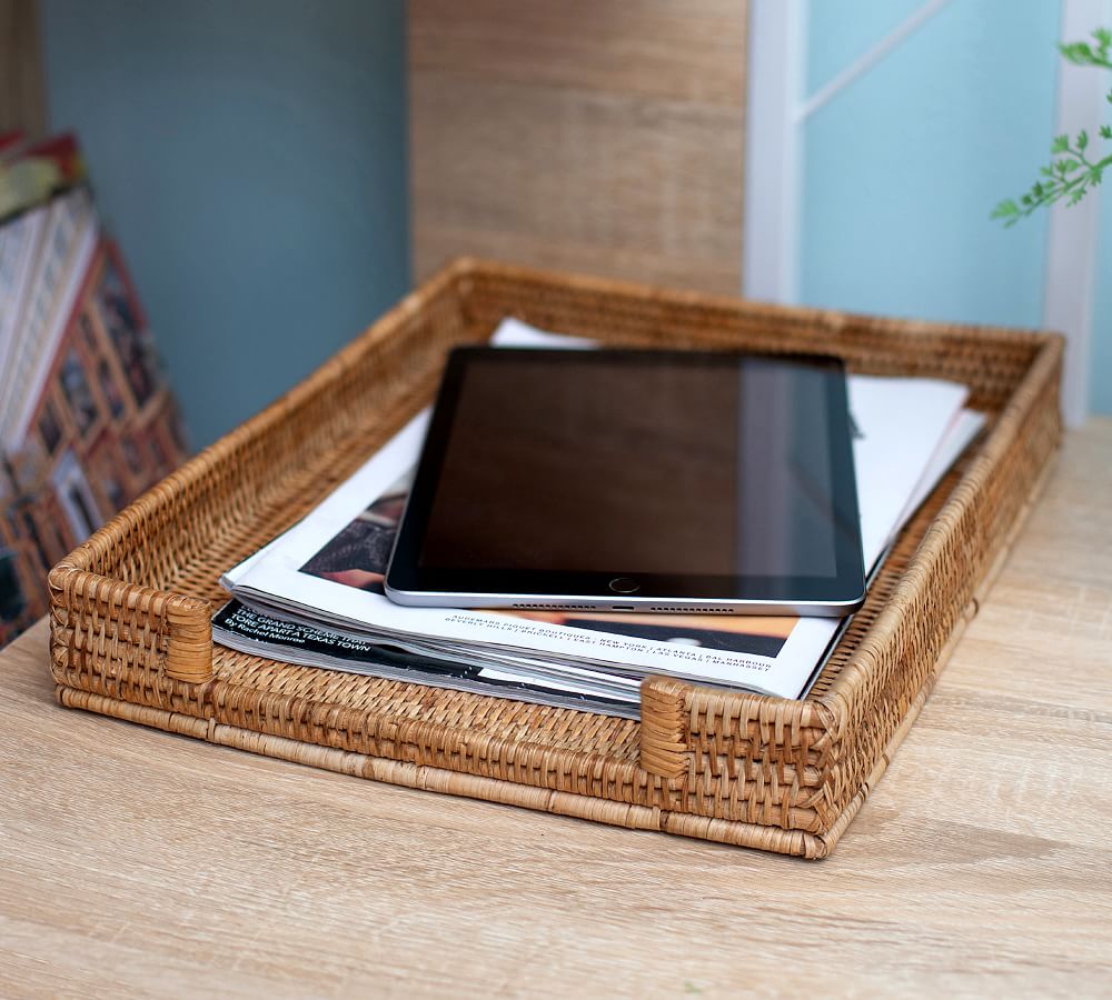 Tava Handwoven Rattan Office Paper Tray