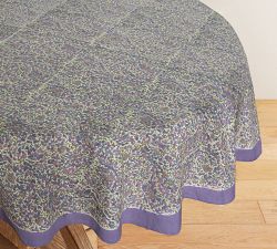 Lavender Blockprint Cotton Round Tablecloth