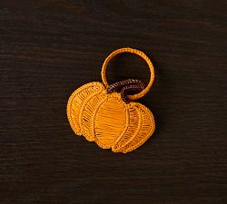 Handwoven Pumpkin Napkin Rings, Set of 4