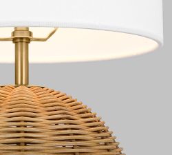 Soleil Round Rattan Table Lamp (19&quot;)