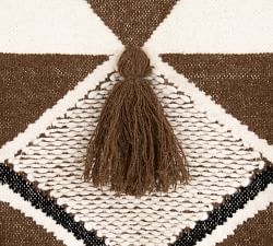 Printed Wall Hanging Tapestry, Black And Cream