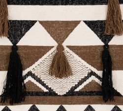 Printed Wall Hanging Tapestry, Black And Cream
