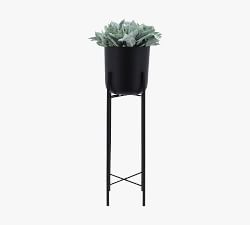 Vienna Black Metal Planters on Stand - Set of 3