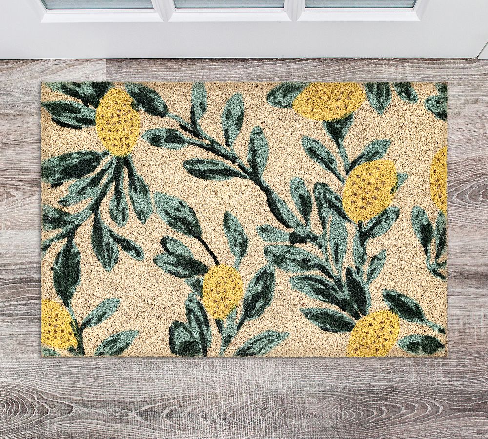 Handwoven Yellow Citrus Doormat