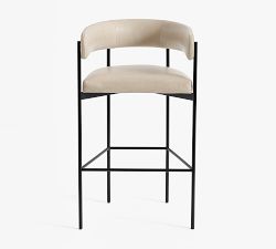 Maison Barrel Back Leather Stool