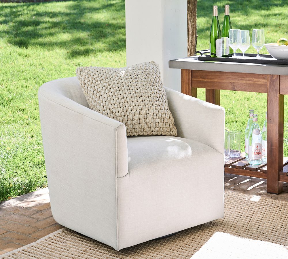 Open Box: Baldwin Upholstered Swivel Outdoor Lounge Chair