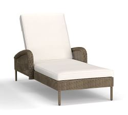 Georgia All-Weather Wicker Single Chaise Lounge with Arms