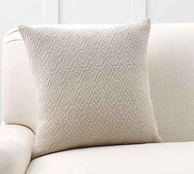 Washed Diamond Textured Pillow Cover, 20&quot;, Flax