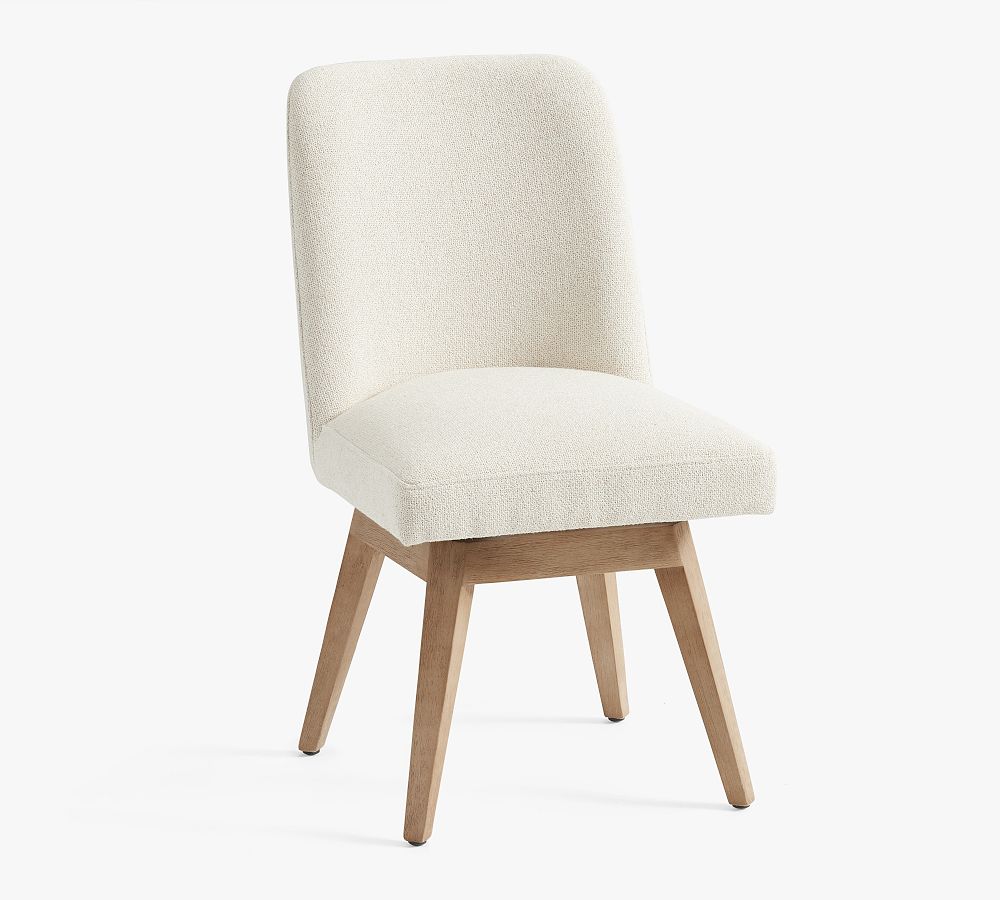 Layton Upholstered Stationary Swivel Desk Chair, Seadrift, Performance Boucle Oatmeal