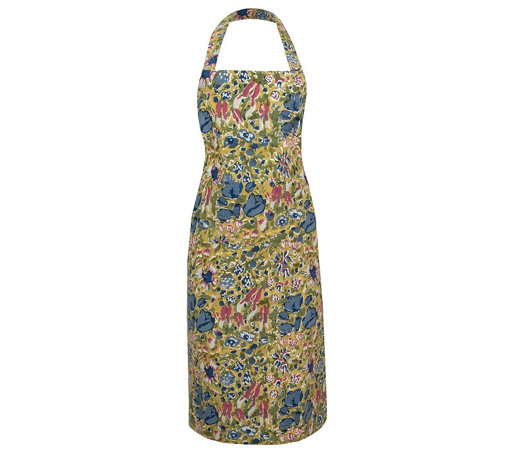 Jardin Block Print Cotton Apron