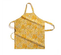 Jardin Block Print Cotton Apron