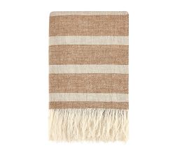 Kinsey Belgian Flax Linen Striped Throw