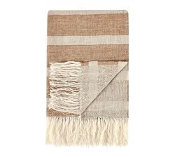 Kinsey Belgian Flax Linen Striped Throw