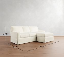 Buchanan Modern Square Arm Slipcovered Chaise Sectional (91&quot;)