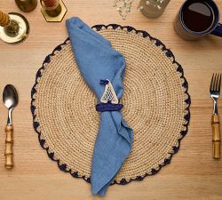 Handwoven Nautical Napkin Rings, Set of 4