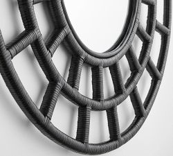 Portia Handwrapped Rattan Round Wall Mirror