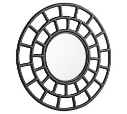Portia Handwrapped Rattan Round Wall Mirror