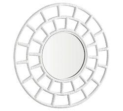 Portia Handwrapped Rattan Round Wall Mirror