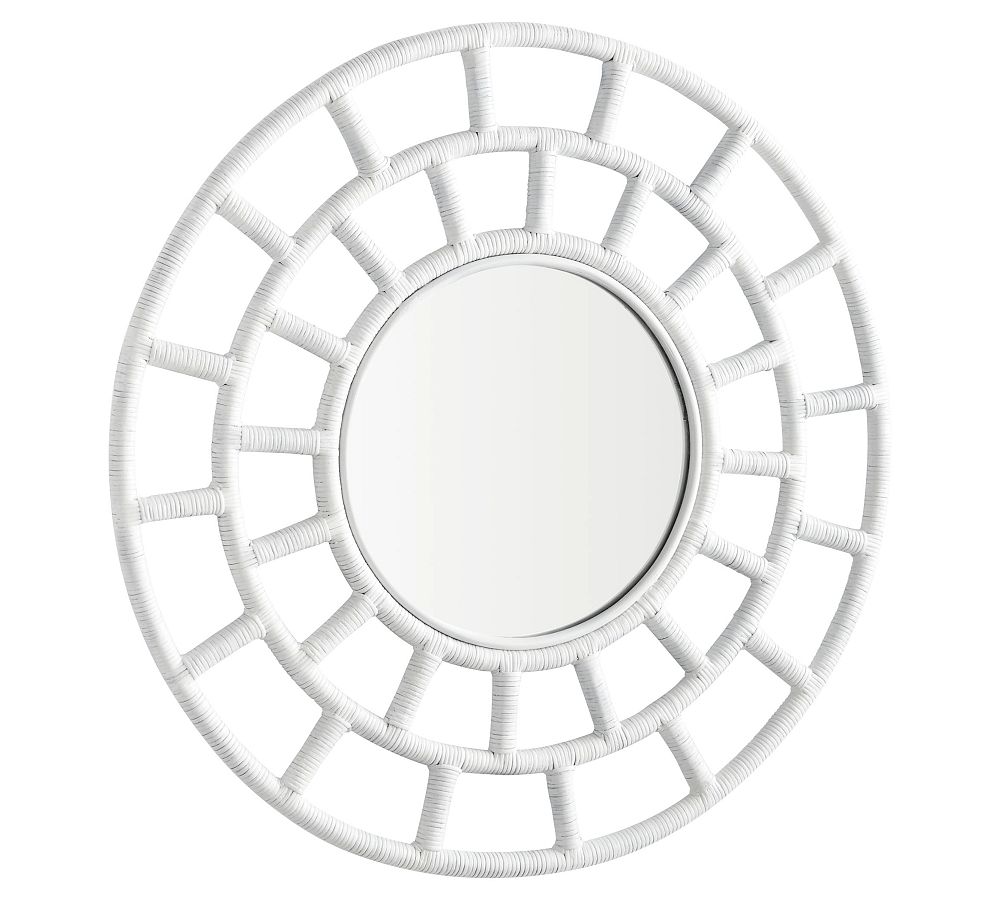 Portia Handwrapped Rattan Round Wall Mirror