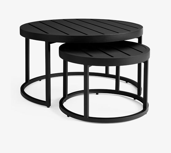 Malibu Metal Round Nesting Outdoor Coffee Table (36")