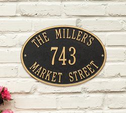 Hawthorne Oval Wall Address Plaque