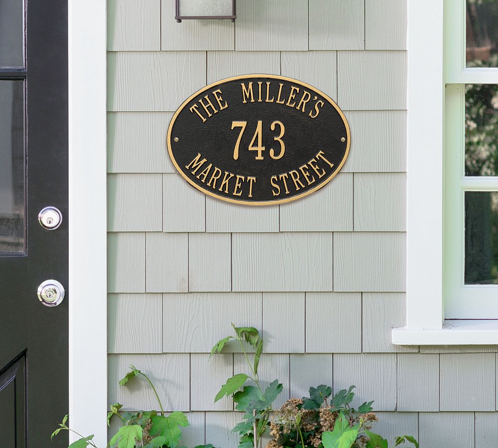 Hawthorne Oval Wall Address Plaque