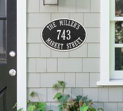 Hawthorne Oval Wall Address Plaque