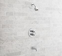 Pearson Cross Handle Thermostatic Bathtub &amp; Shower Set